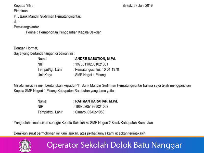 Surat Keterangan Perubahan Nama Lembaga – Gambaran