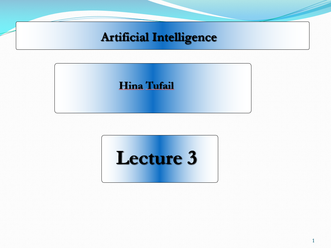 Artificial Intelligence  (AI-Lec-3-Propositional  Predicate)