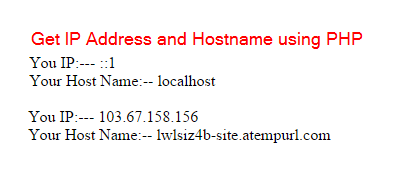 get ip address in php