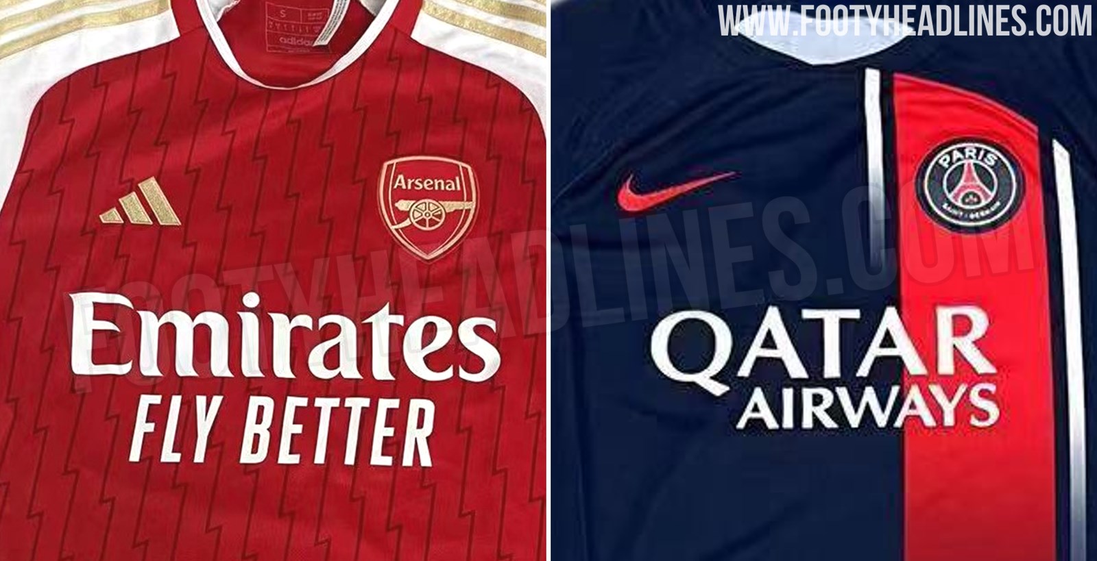 Arsenal & PSG 23-24 Home Kits Leaked - Footy Headlines