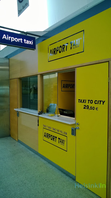 Yellow Line Taxi stand at Helsinki Vantaa Airport