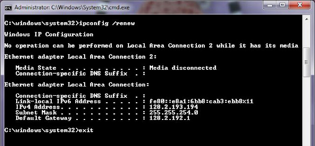 Ketik ipconfig/renew