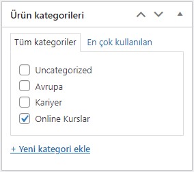 WordPress WooCommerce Ürün Kategorisi Ekleme