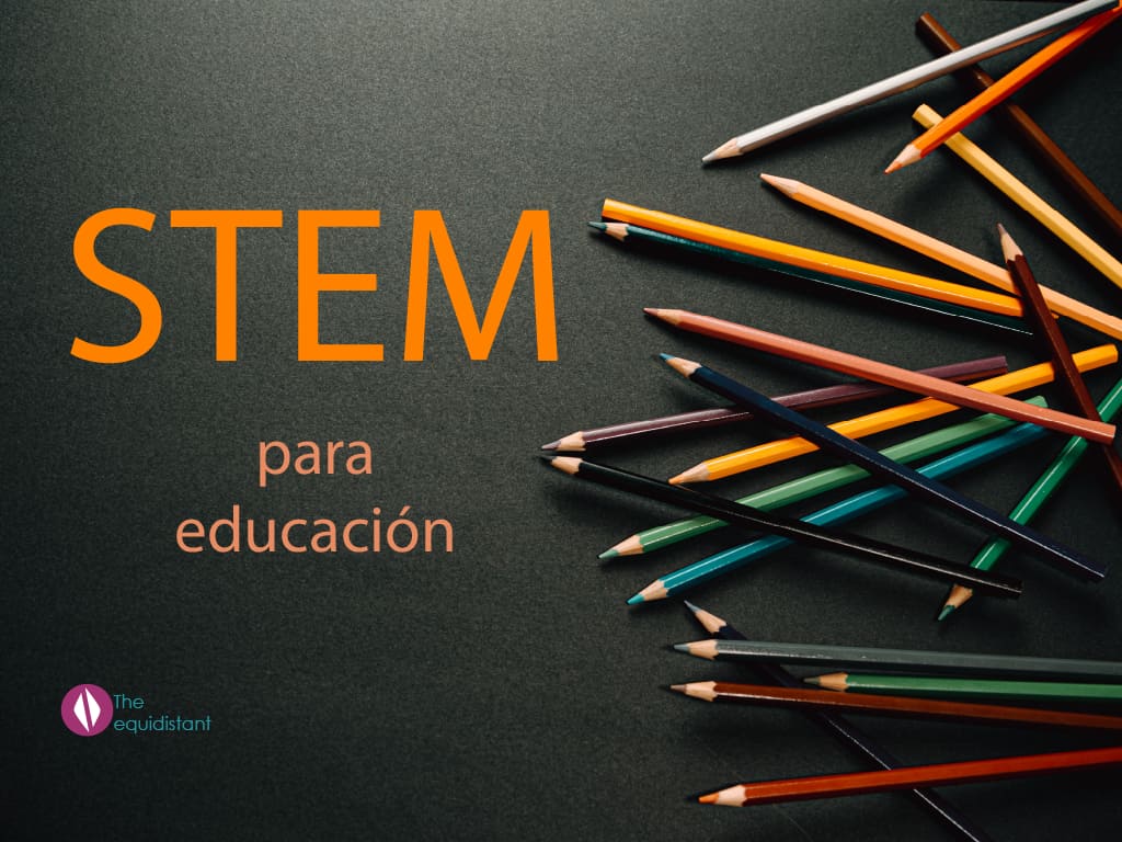 STEM en la educación Título fondo lapices
