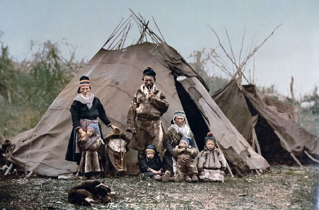 Саамская семья в Норвегии, около 1900 г.