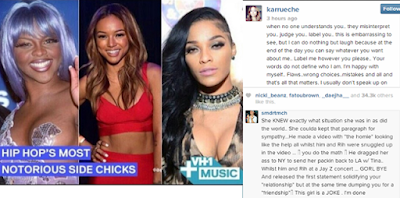 Chris Brown's Chick Karrueche angry at being called side Chick by VH1