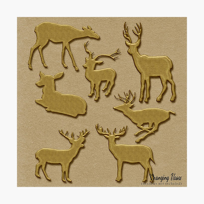 Gold Metal Deer Clip Art Elements | Changing Vases