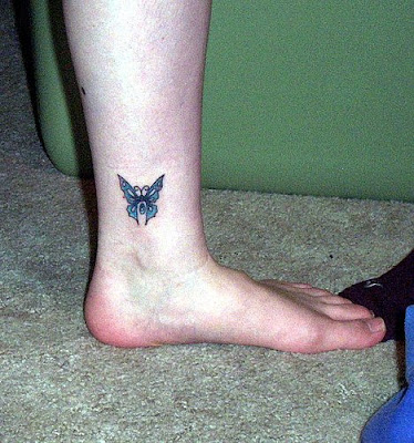 Label small butterfly ankle tattoos