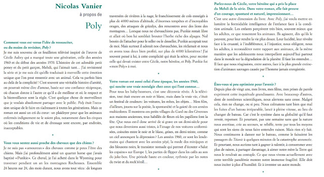 Poly Nicolas Vanier happybook avis chronique laliseuseheureuse