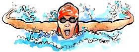 Gambar Berenang Kartun Lucu Gaya Kupu-Kupu Swim Cartoon Image 