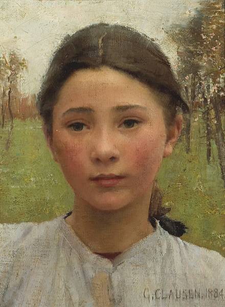 George Clausen Portrait of a Young Girl 1884