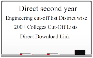 Direct second year engineering cut-off list district wise 2021-22