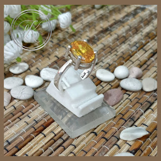 CINCIN PERAK WANITA SIMPEL YELLOW TOPAS