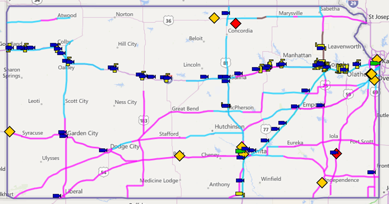 kansas road conditions map Kansas Transportation Be Careful Driving Today