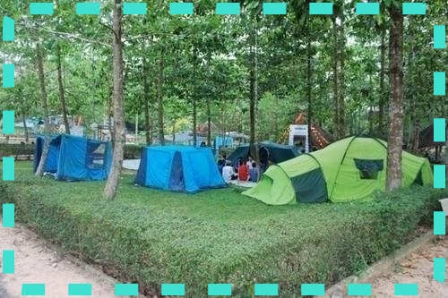 Tourists’ tents in theirhappy camping time in the Cu Chi Tunnels Tour – Photo credit: Ginkgo Voyage Travel Agency