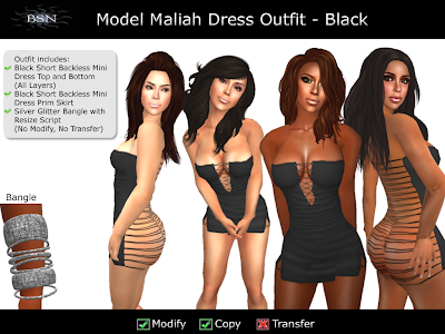 BSN Model Maliah Dress Outfit - Black