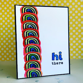 clean and simple handmade stamped rainbow card