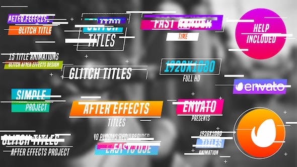 Colourful Glitch Titles : AE Project 