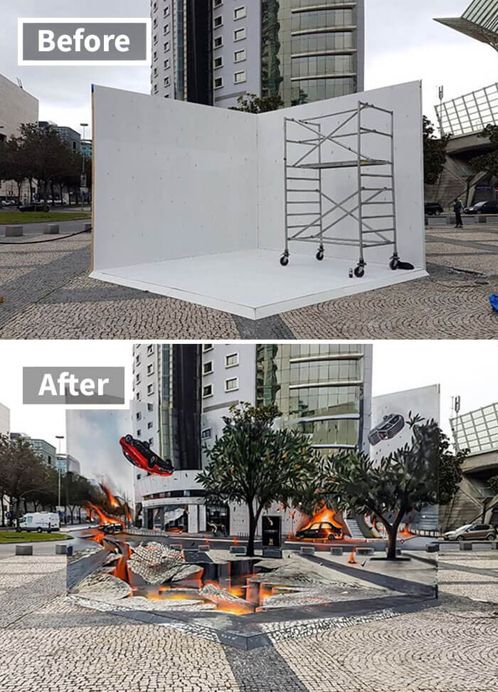 Street Artist Creates Incredible 3D Graffiti That Look Like They're Real