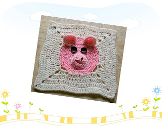 Sweet Nothings Crochet ADORABLE PIGGY GRANNY SQUARE : IN THE ROUND - 6 - a free crochet pattern