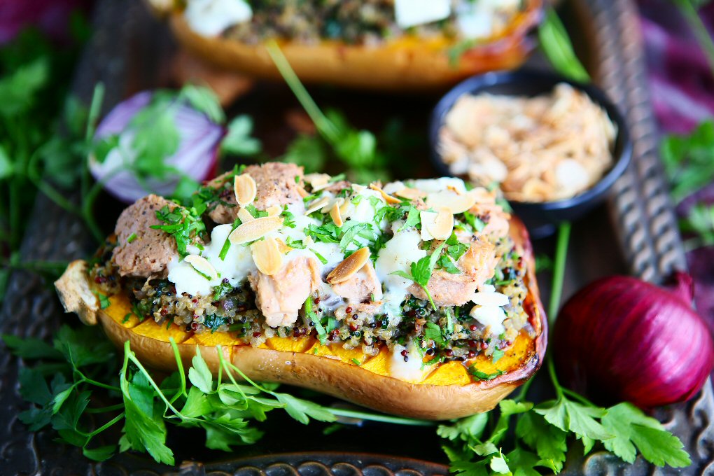 Quinoa and Tuna Baked Pumpkin