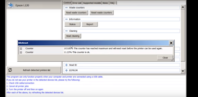 Cara Memperbaiki Printer Epson L120 Waste Ink Full Reset 