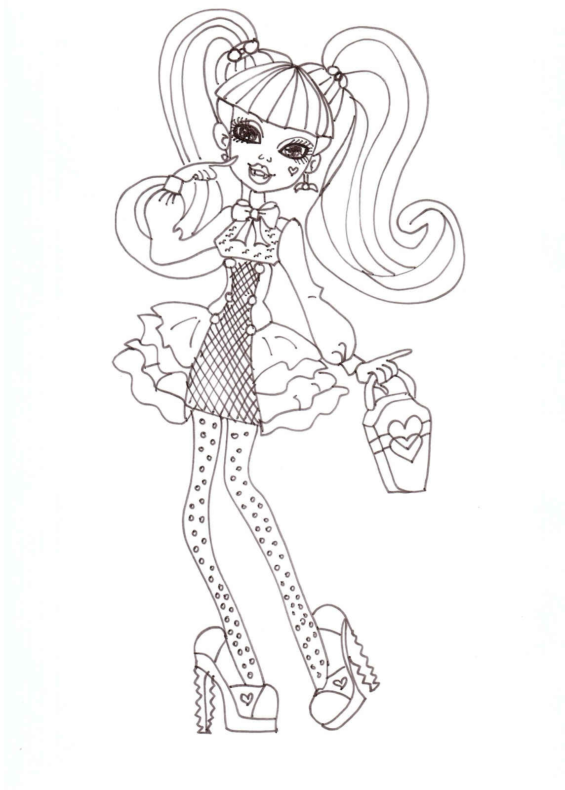 Download Free Printable Monster High Coloring Pages: Draculaura Coloring Sheet