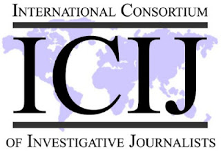 Το λογότυπο της ICIJ (International Consortium of Investigative Journalists – Διεθνής Σύμπραξη Ερευνητών Δημοσιογράφων)