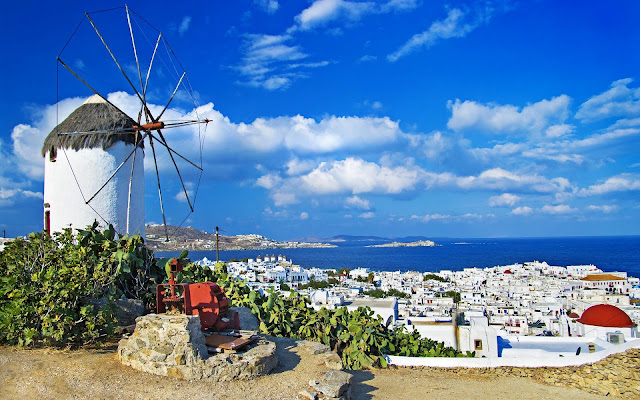 Foto vakantiebestemming Griekenland stad zee