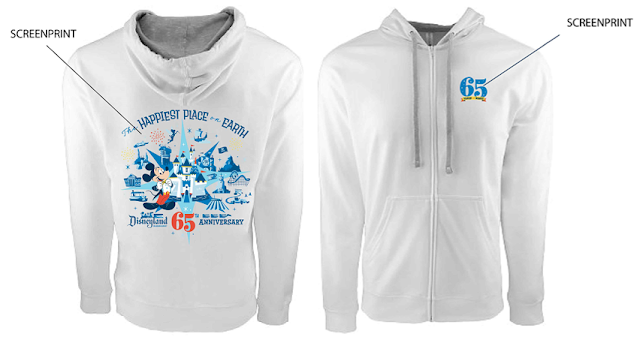 Disneyland Park 65th Anniversary Zip Front Adult Hoodie