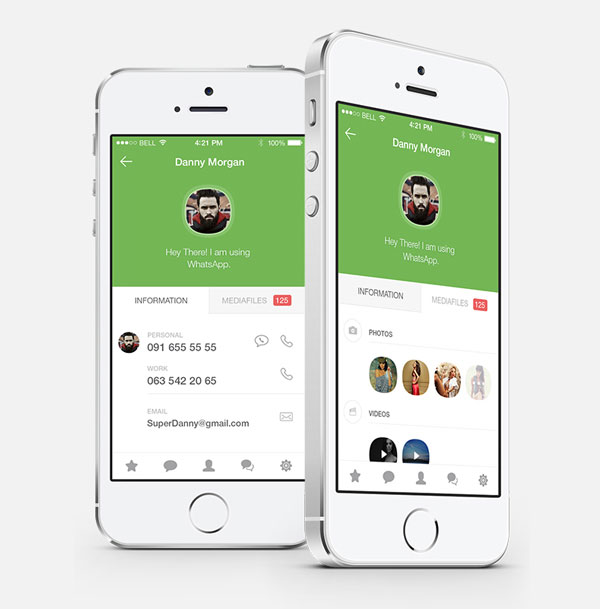 WhatsApp Redesign for iOS 8