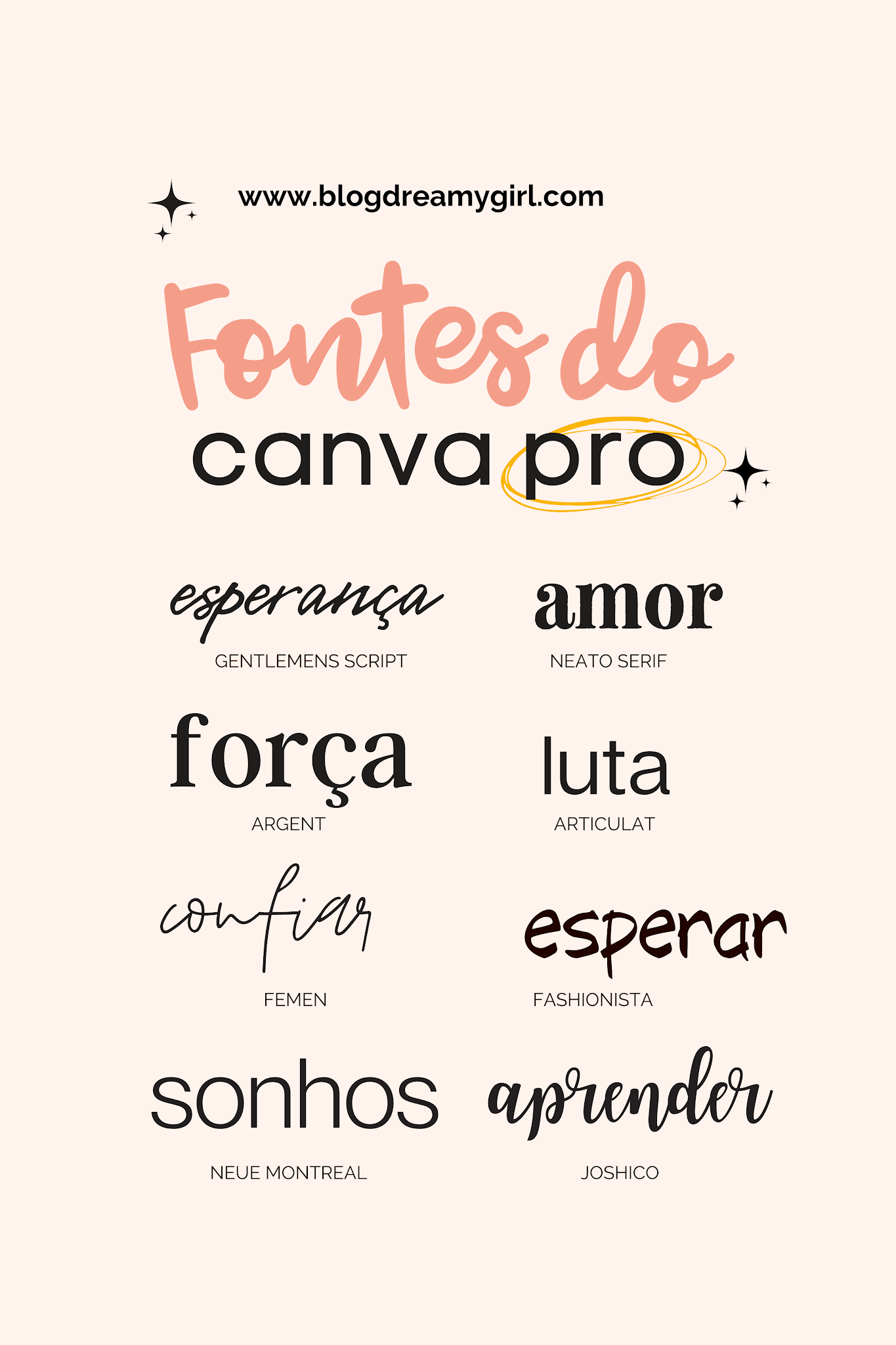 Fontes gratuitas do Canva Pro