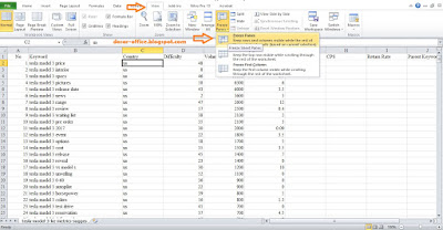 Cara Freeze Excel