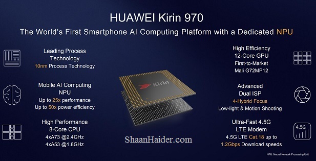 Huawei HiSilicon Kirin 970 AI Processor - Full Specs and Features