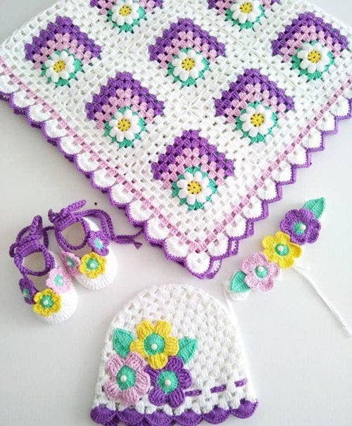 Mitered Granny Square Blanket - Free Crochet Pattern