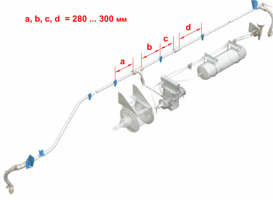 Какой трубы выполнен магистральный воздухопровод пассажирского вагона. Крепление тормозной магистрали грузового вагона. Автотормозное оборудование грузового вагона. Тормозная магистраль вагона. Тройник тормозной магистрали вагона.