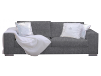 Gray two-seater sofa