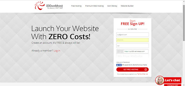 Register for 000webhost. Free WordPress hosting