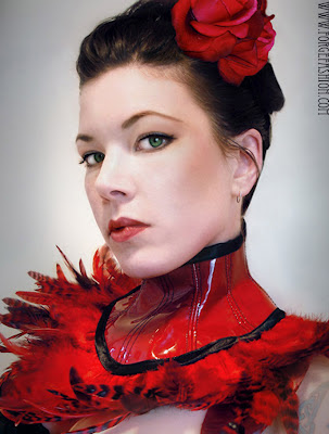 Patent Leather Feather Collar