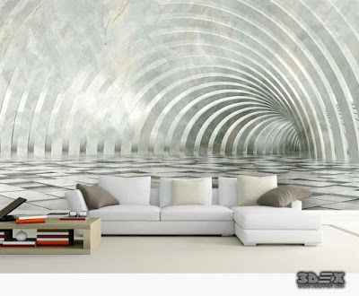 black and white 3D wallpaper designs for living room walls