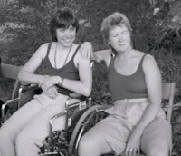 Therese Edell and Holly Near at 1986 Michigan Women's Music Festival