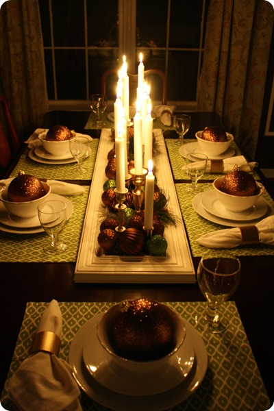 green ikat placemats
