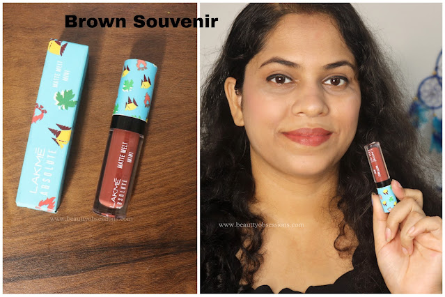 LAKMÉ Absolute Matte Melt Mini Liquid Lip Color - Pink Footprint and Brown Souvenir : Review, Swatches