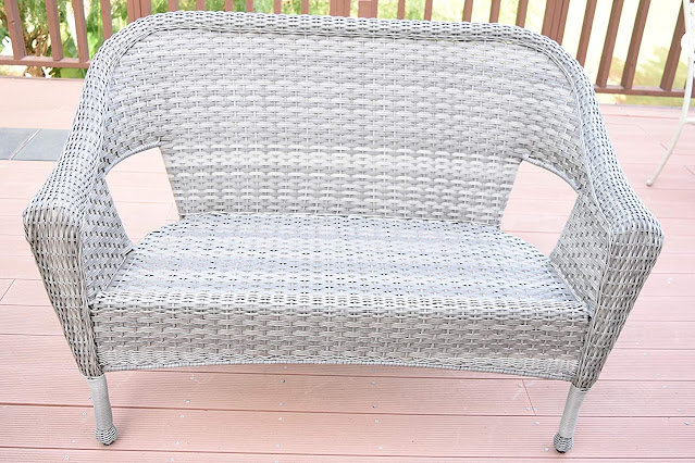 Jeco W00402G-L Grey Resin Wicker Clark Loveseat