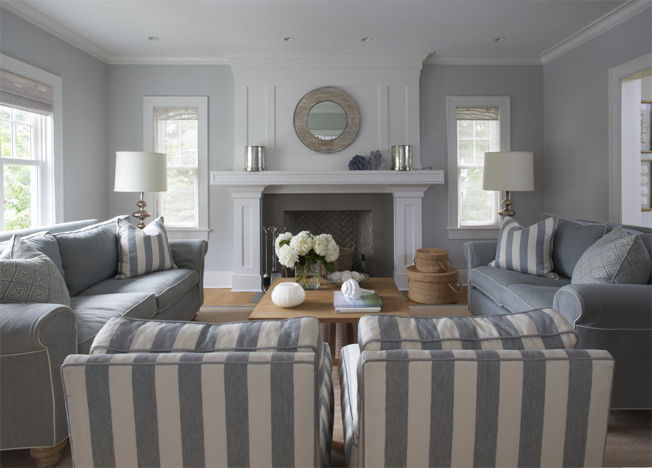 COCOCOZY: GRAY & STRIPES IN A SEASIDE COTTAGE!