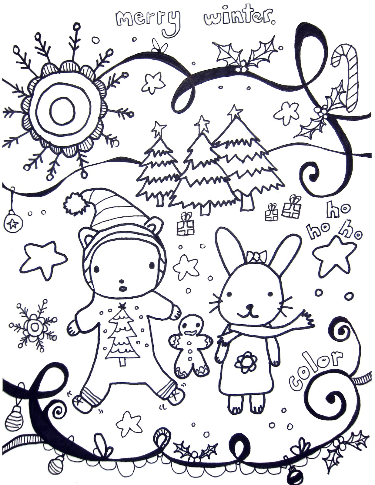 Printable Winter Coloring Pages - Marcia Beckett