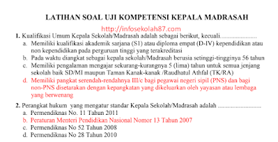 100+ Contoh Soal Dan Kunci Jawaban Asesmen Kompetensi Kepala Madrasah (AKK) Kemenag 2020