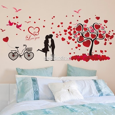 Mẫu decal dán tường phòng ngủ đẹp