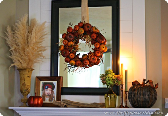 fall mantel decorating