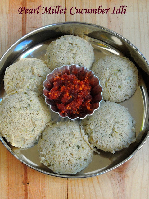 Pearl Millet, Cucumber Idli, Kambu Vellarikaai Idli